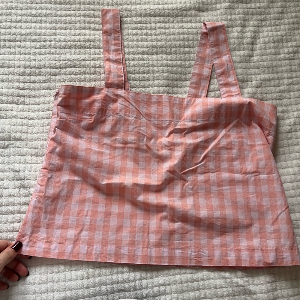 ban.do Pink and White Checkered Crop Top